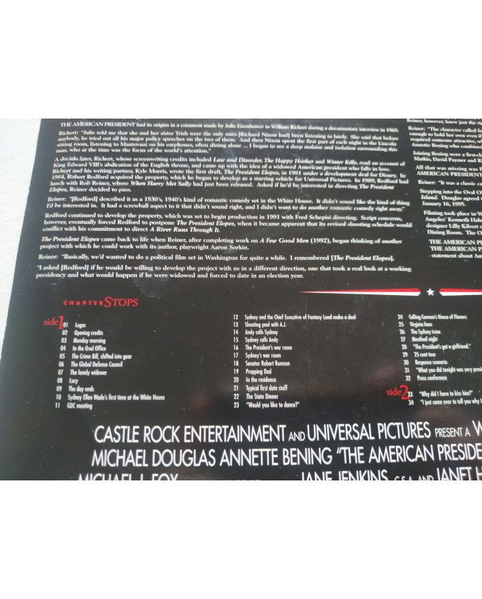 The American President Michael Douglas Annette Bening - LASERDISC LD Ingles NTSC